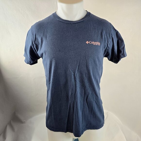 Columbia PFG T Shirt Mens Medium Blue Graphic Tee One Fish at a Time Fishing - Picture 2 of 8
